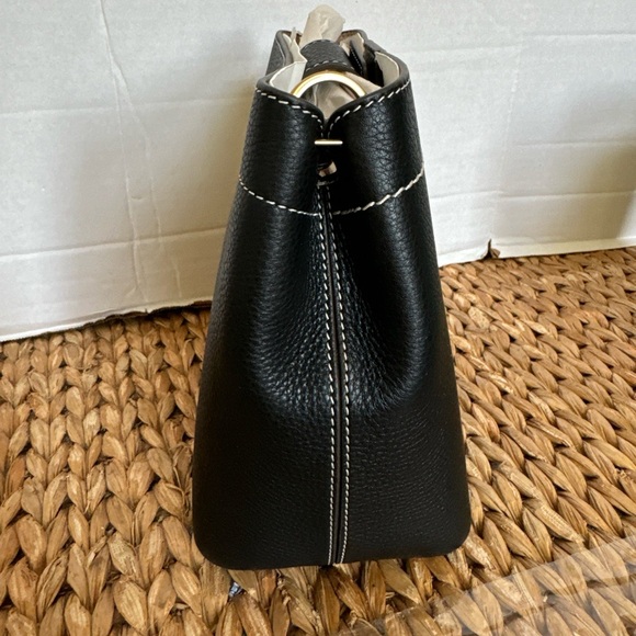 New Tory Burch Felix Bucket Bag Leather Black Crossbody Purse 144028 - Picture 5 of 11